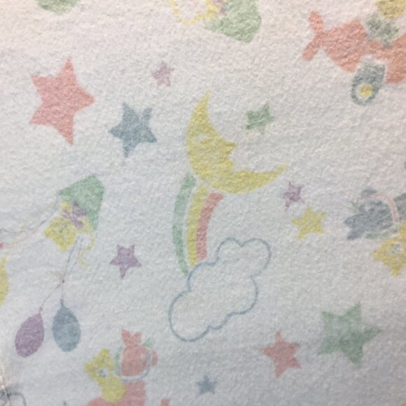 Vintage Beacon Baby Blanket White Satin Trim Receiving Made USA Rainbow WPL 1675 - Picture 5 of 10